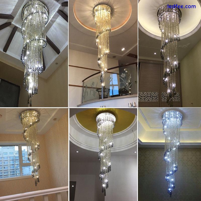 LED Crystal Bead Ceiling Lamp Lighting Chandelier Stair Pendant Light Fixtures 4 