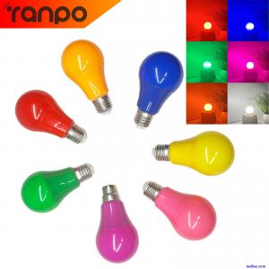 Coloured LED Light Bulbs A60 E27 B22 5W Red Yellow Blue Green White Decor 220V