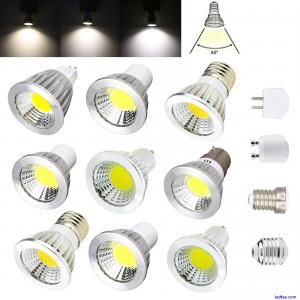 1X 5X 10X MR16 GU10 E27 E14 Dimmable 6W/9W/12W LED COB Spot Lights Bulbs Lamp FS