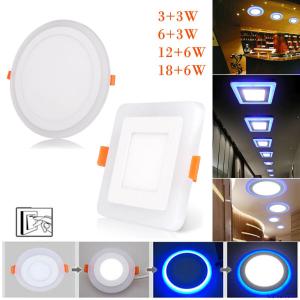 White RGB Dual Color LED Ceiling Light Fans Recessed Panel Downlight Spot Lamp