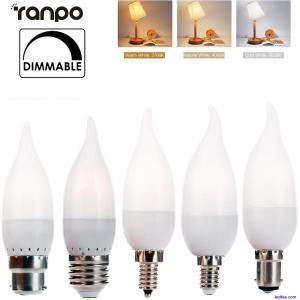 Dimmable LED Candle Light Bulbs Screw E27 E14 B22 B15 3W Lamp 220V White Lamps