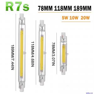 LED R7s COB 78mm 118mm Dimmable Glass Tubes 15W 30W Lamp Replace Halogen Bulbs✅