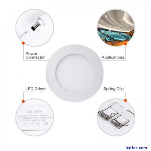 6W Led Recessed Ceiling Down Light Fixtures Lamp Panel Warm White 3500K Indoor