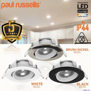 LED Recessed Downlight IP44 Tilt Angle Spotlight Warm White 3000K Ceiling Lights