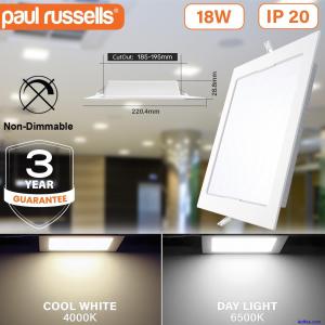 LED Square Recessed Ceiling Light Cool White Daylight Ultra Slim Panel Downlight