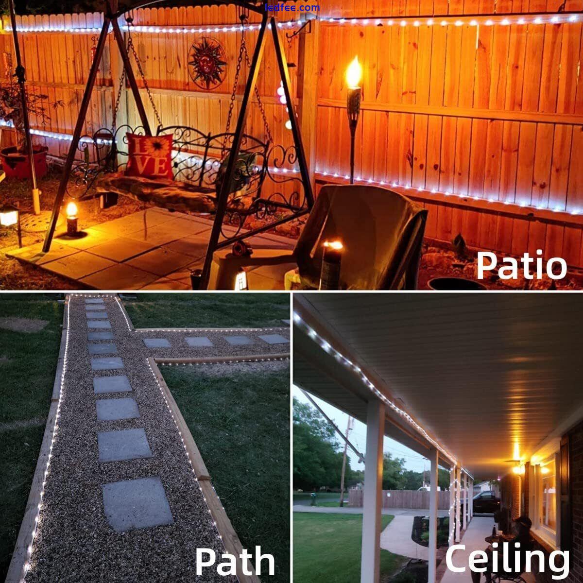 2PACK Solar LED Powered Fairy String Rope Strip Lights Waterproof Outdoor Garden 4 