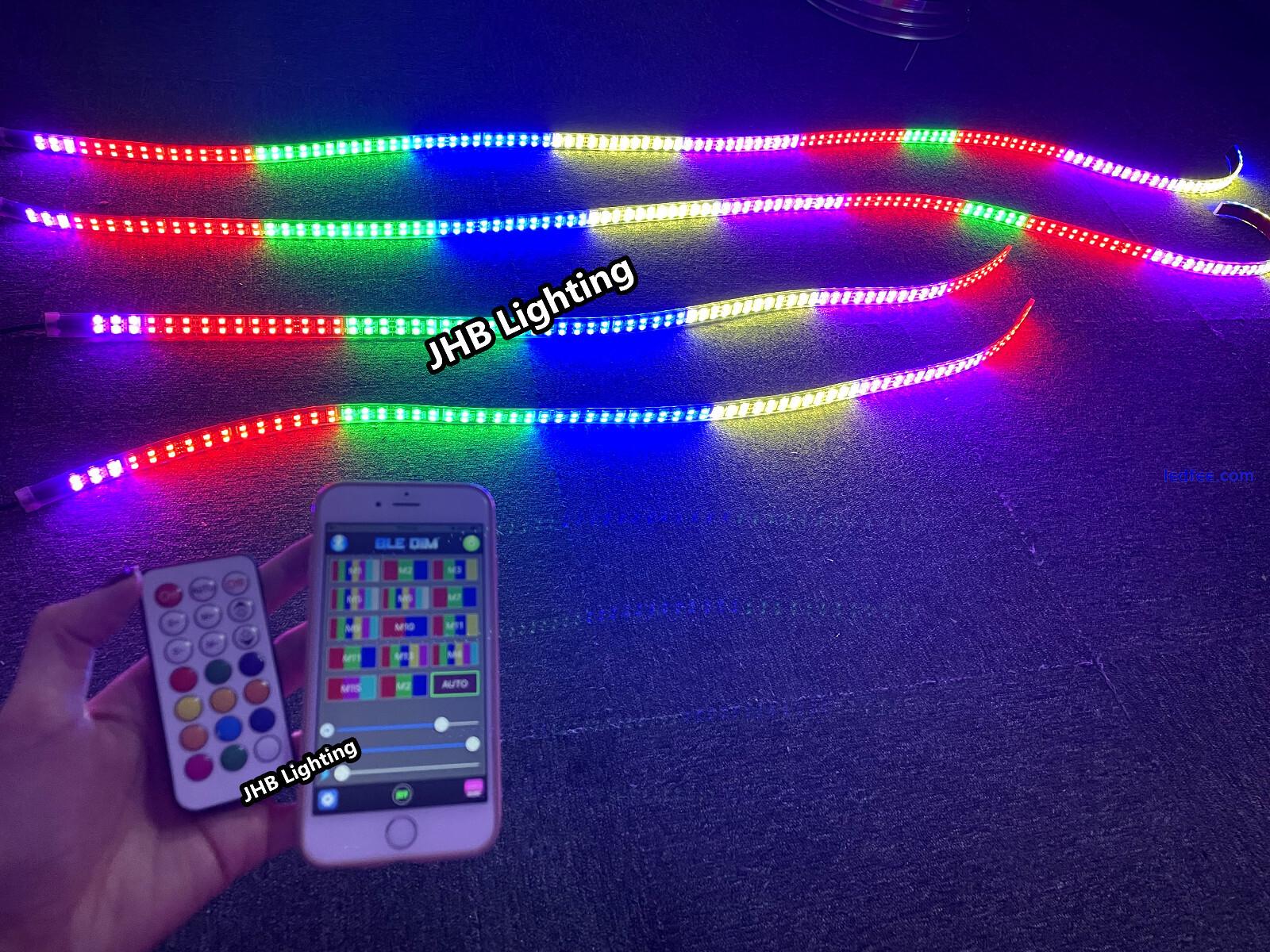 JHB Remote APP DOUBLE ROW CHASING FLOW Multifunction Underglow LED Strips Lights  | eBay UK 5 