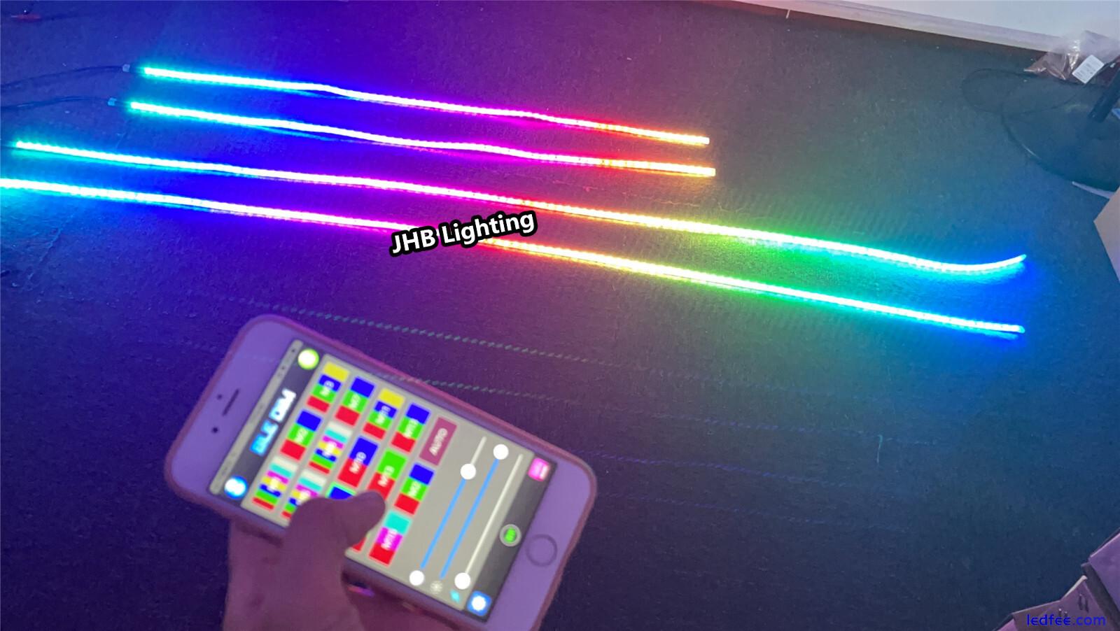JHB 2PCS 4FT+2PCS 6.5FT Remote APP CHASING FLOWING Underglow LED Strips Lights K  | eBay UK 5 