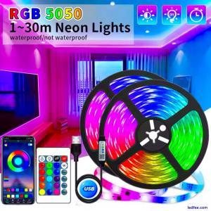 1-30m 5V USB 5050 RGB Smart LED Strip Lights + IR Controller (Alexa Compatible✅)