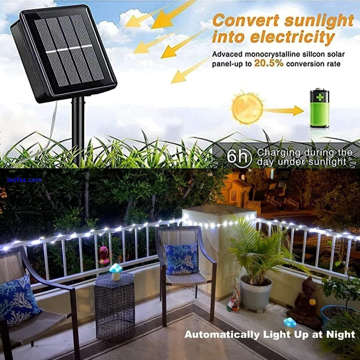 Solar LED Powered Fairy String Rope Strip Lights Waterproof Outdoor Garden Patio  | eBay UK 2 