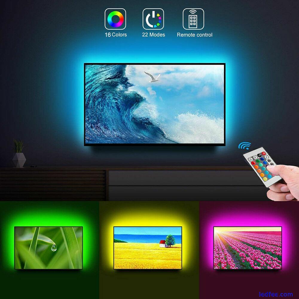 USB TV PC LED STRIP LIGHT KIT RGB COLOUR CHANGING BACKLIGHT WIRELESS REMOTE UK 1 