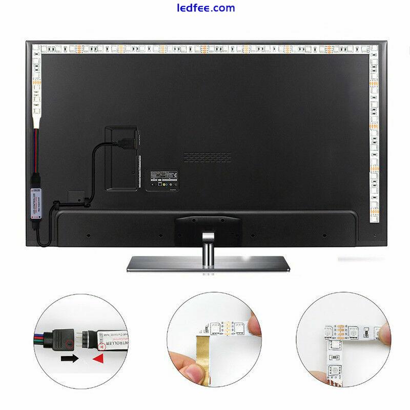 USB TV PC LED STRIP LIGHT KIT RGB COLOUR CHANGING BACKLIGHT WIRELESS REMOTE UK 4 