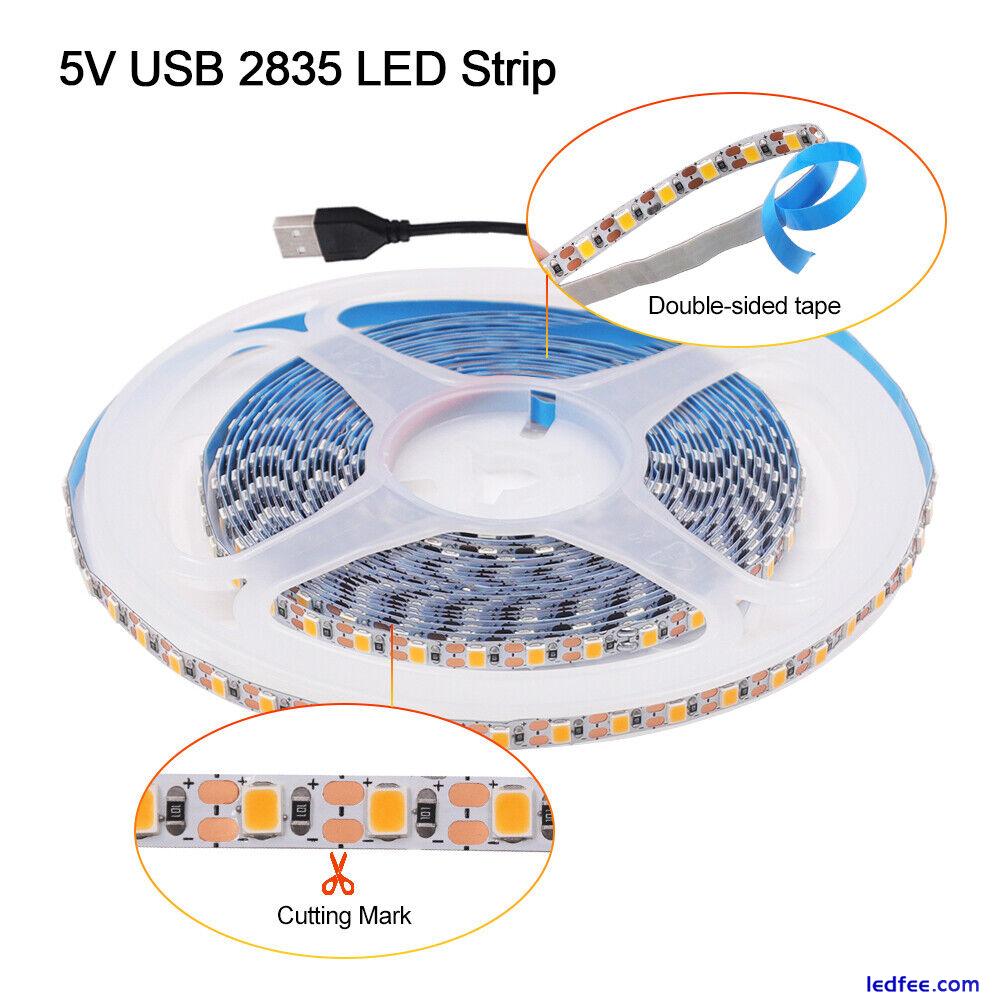 LED Strip Lights USB 2835 120LEDs/m 3mm 5mm 8mm Tape Kitchen Cabinet TV Lighting 1 