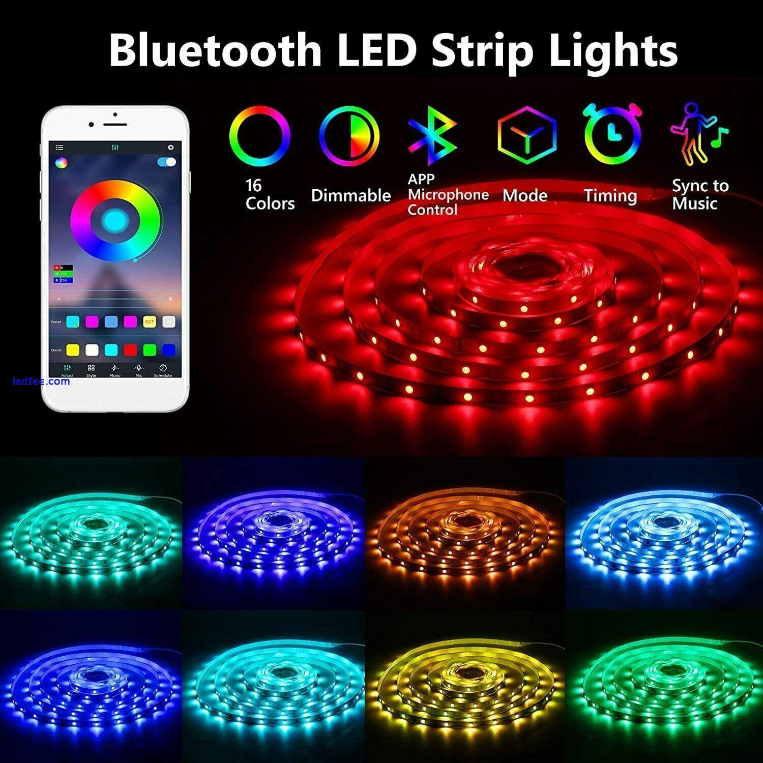 LED Strip Lights 1- 5m RGB 5050 Colour Changing Tape Cabinet Kitchen TV Lighting 5 