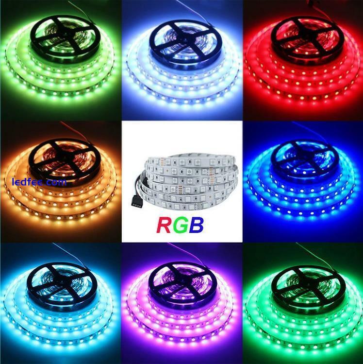 5M SMD 5050 RGB LED COLOUR CHANGE STRIP LIGHT 12V ADAPTER KIT FLEXIBLE & CUTABLE 3 