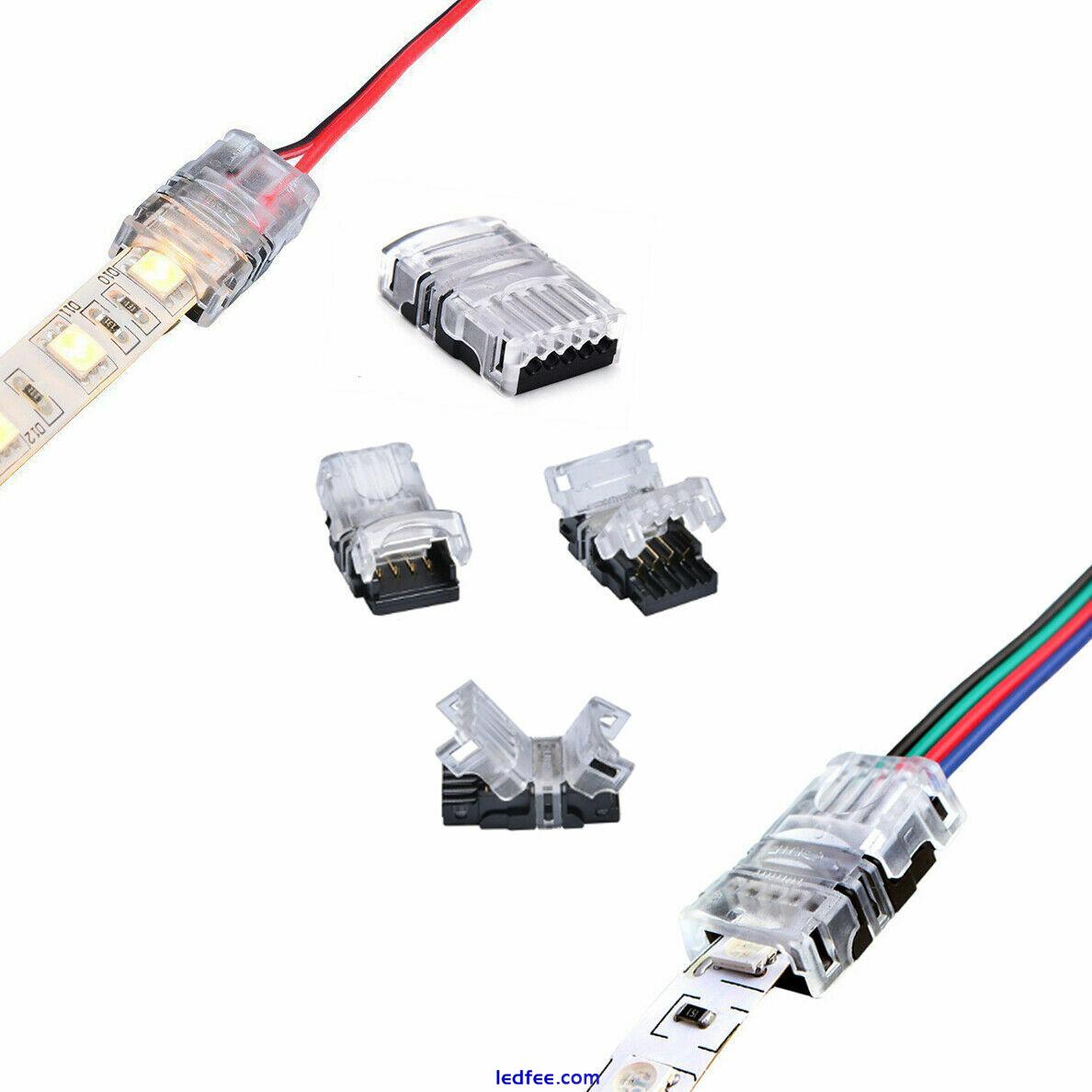 2Pin 4Pin LED Strip RGB Extension Cable Wire Adapter Clip Connector 8mm 10mm 4 