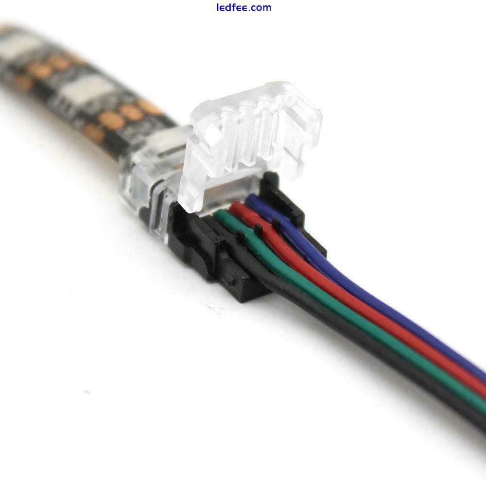 2Pin 4Pin LED Strip RGB Extension Cable Wire Adapter Clip Connector 8mm 10mm 5 