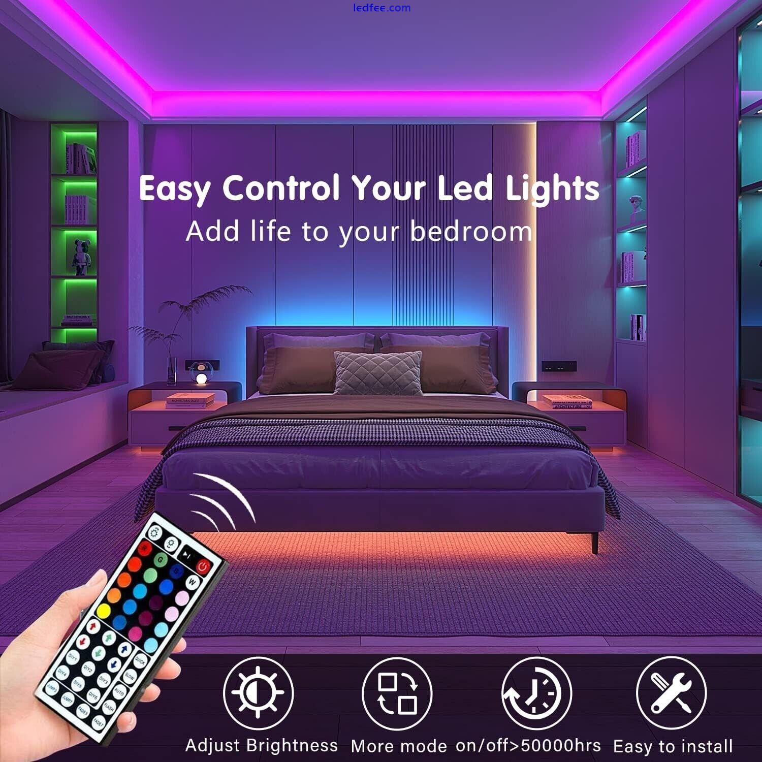 100Ft Led Strip Lights (2 Rolls of 50Ft) Bluetooth Smart App Control Music Sync 1 