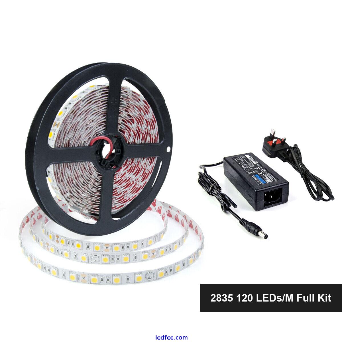 5M 2835 LED Strip Lights 60 LEDs/M 120 LEDs/M 12V Tape Roll Cabinet/Shelf Lights 2 