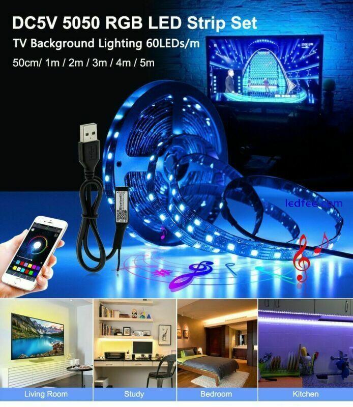 5V USB LED Strip 5050 RGB Changeabl LED TV Background Lighting 0.5-5M DIY Flexib 1 