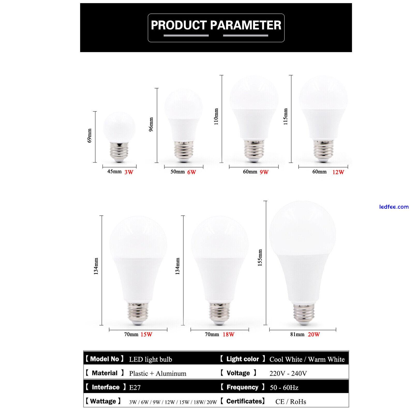 E27 3W 6W 9W 12W 15W 18W 20W LED Bulb Light Globe Lamp Energy Saving Bulb 2835 1 