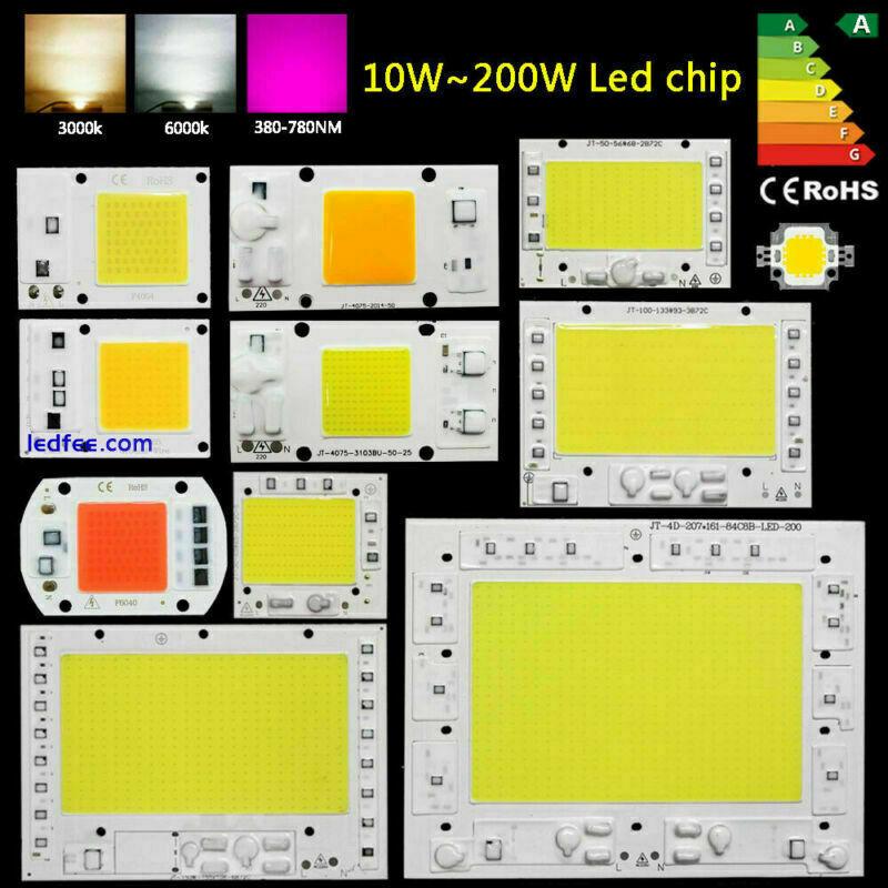 LED COB Chip 10W 20W 30W 50W 100W 150W 200W AC 220V 110V Spectrum Light Bulb 0 