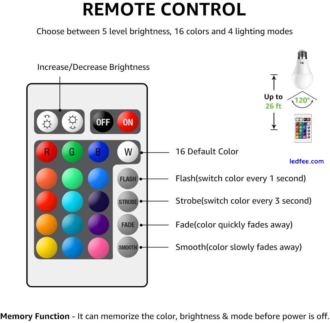 RGB Led Bulb Light 10W E27 12 Colour Changing Remote Control Bayonet Screw Lamp 1 