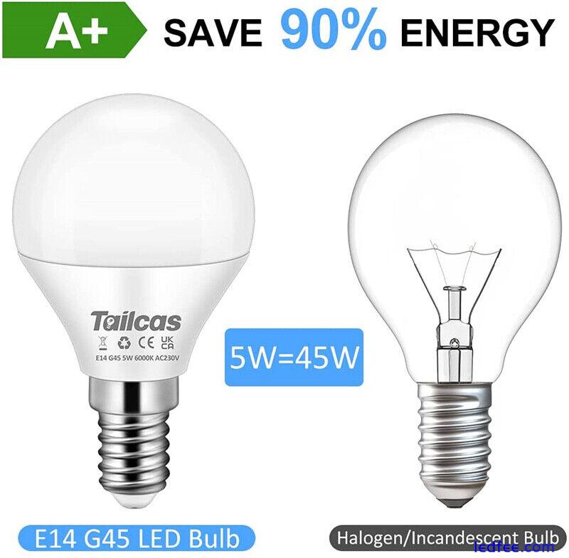 6 Pack LED 5W Bulb E14 SES Cap Golf Ball Bulbs Cool White Warm White Light Lamp  1 