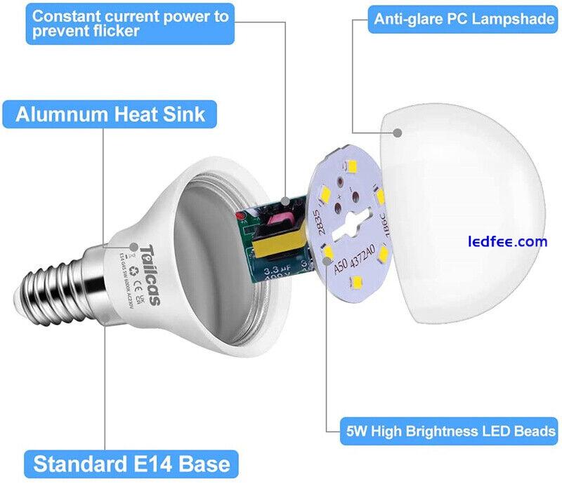 6 Pack LED 5W Bulb E14 SES Cap Golf Ball Bulbs Cool White Warm White Light Lamp  2 