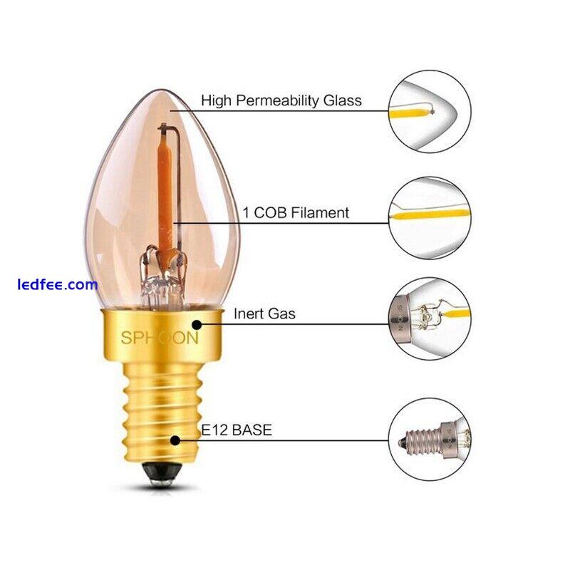 0.5W LED Lamp Led Bulb E12 C7 LED Filament Light Chandelier transparent Edison 1 