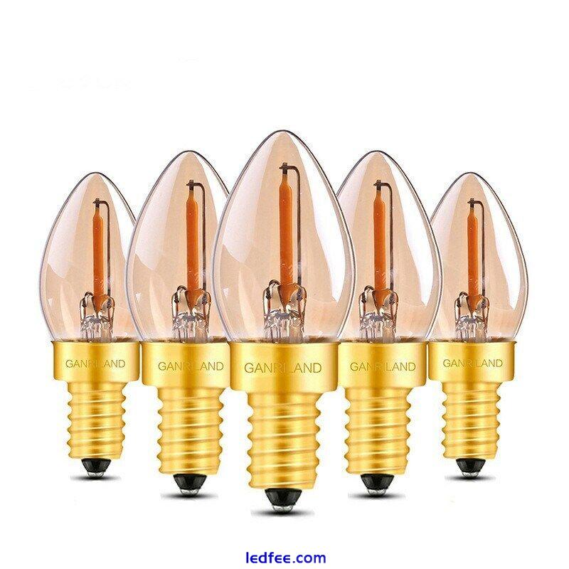 0.5W LED Lamp Led Bulb E12 C7 LED Filament Light Chandelier transparent Edison 2 