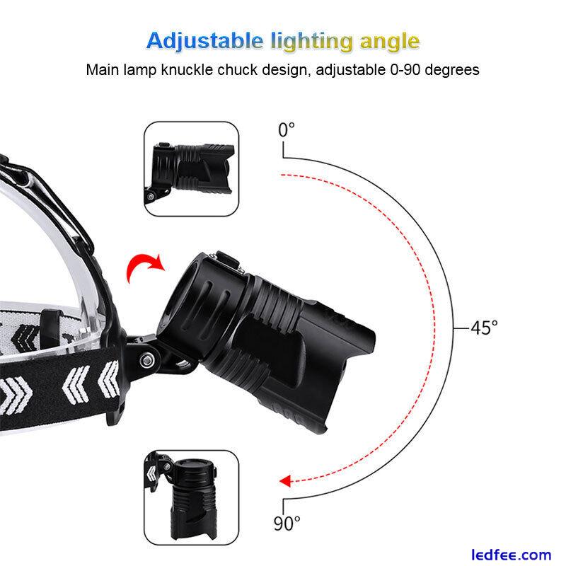 990000LM XHP90/XHP70  LED Headlamp Zoom USB Rechargeable Head Torch Headlight 5 