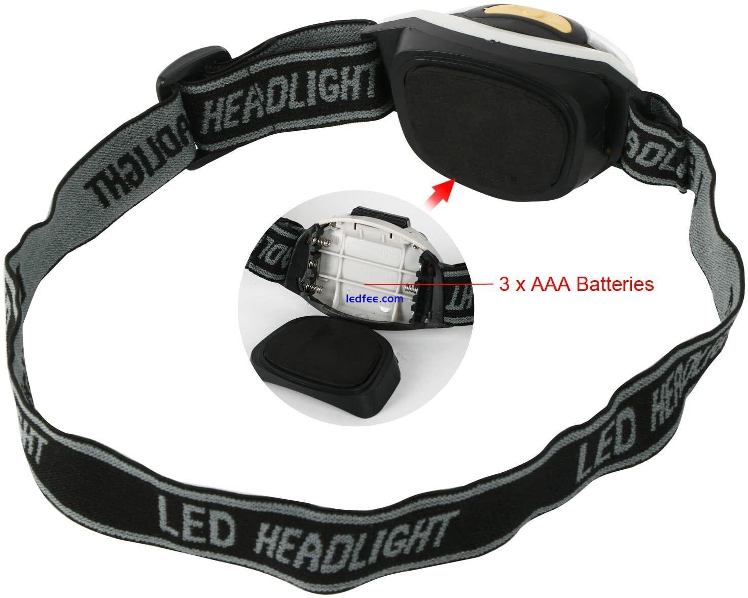 TRIXES LED Headtorch Red & White Light NEW Fishing Camping Outdoors Head Torch 0 