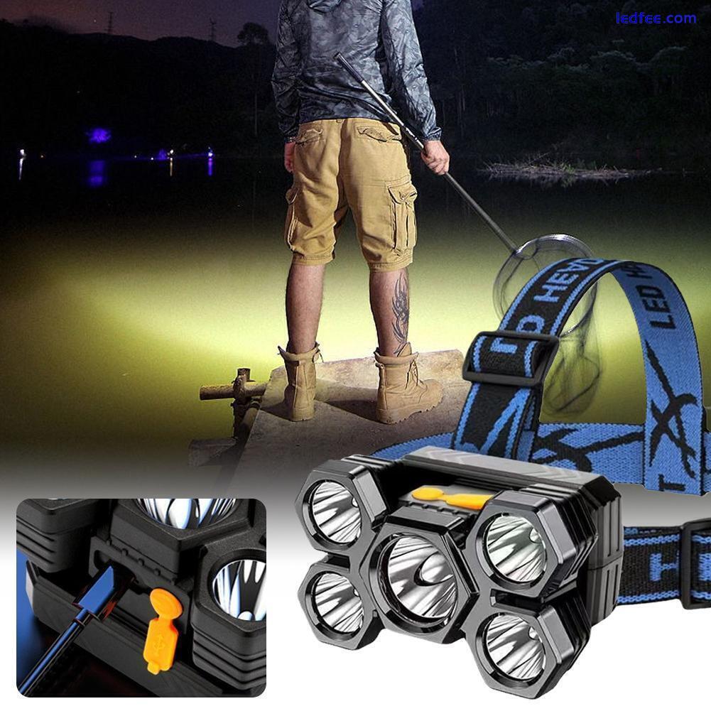 Super Bright LED Head Torch Lamp Headlamp Rechargeable USB Headtorch Y2V9 N3I6 2 