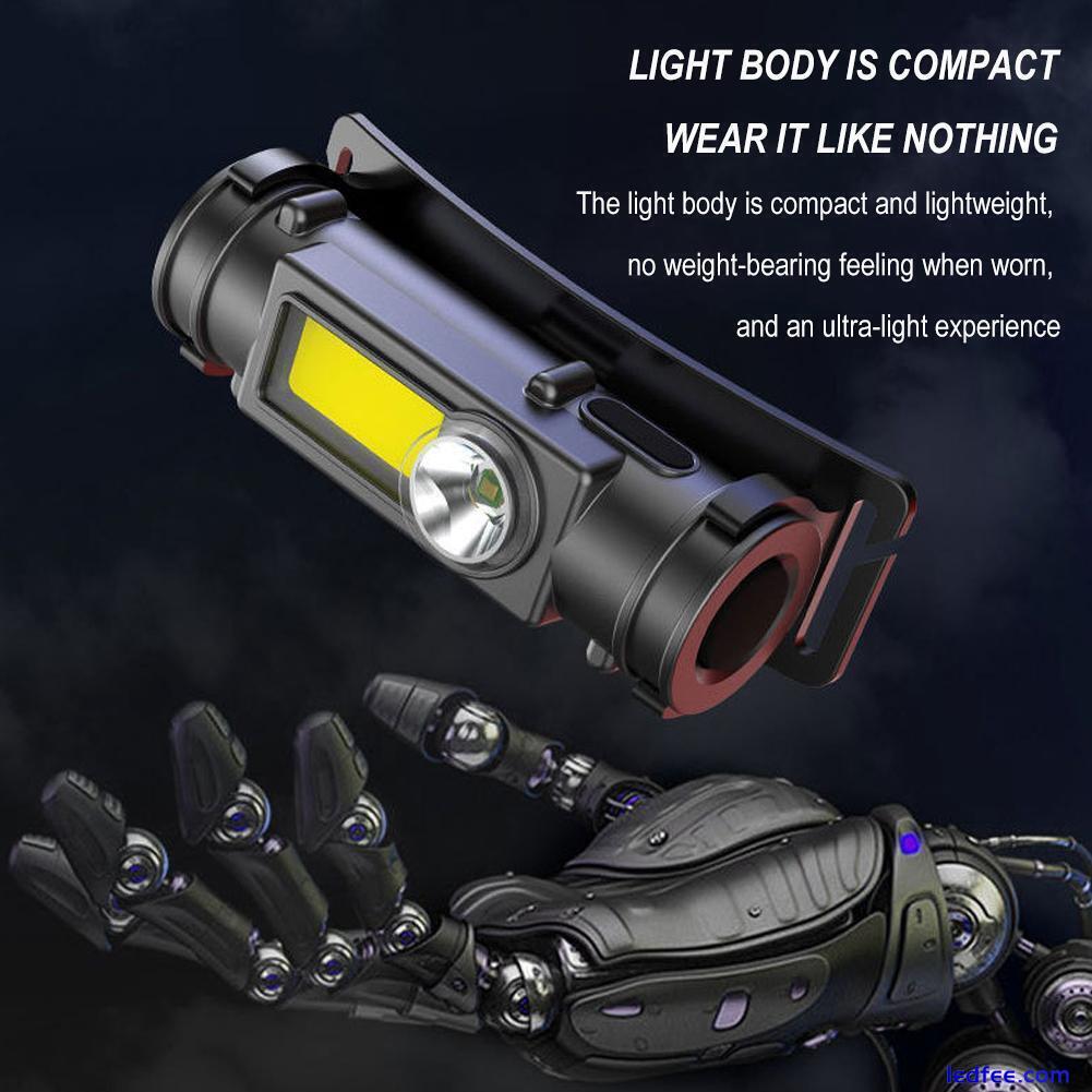 COB LED Headlamp USB Rechargeable Flashlight Mini Headlight head Torch O2W7 5 