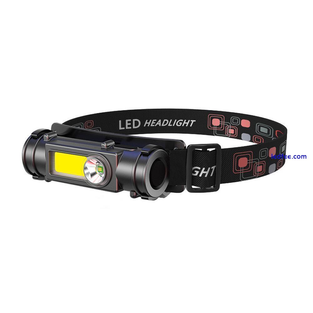 COB LED Headlamp USB Rechargeable Flashlight Mini Headlight head Torch O2W7 0 