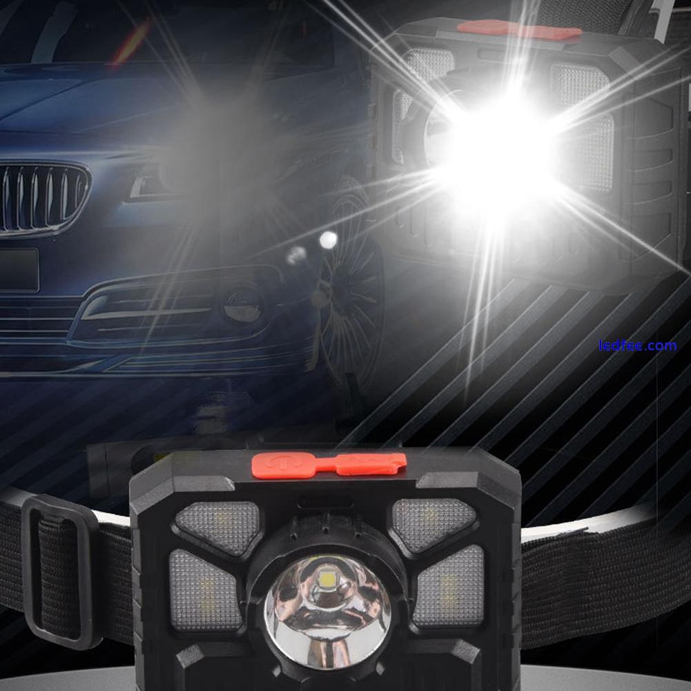 COB Super Bright USB Rechargeable Headlamp Waterproof LED Head Torch Headlight 5 