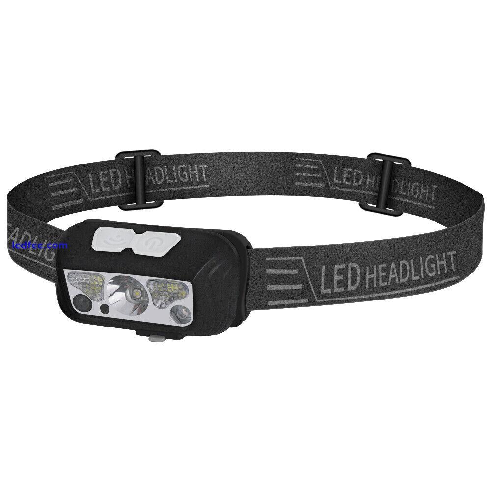 BORUIT 5Mode Camping sensor Headlamp LED Rechargeable Head Torch Lamp Flashlight 1 