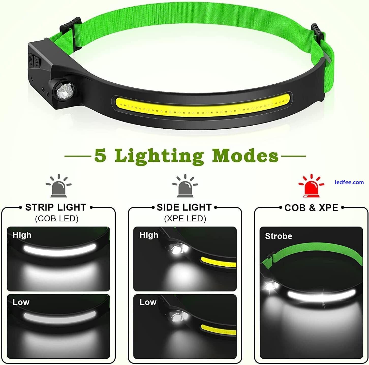 Head Torch Rechargeable 230°Wide Angle with Motion Sensor Headlamp Real Price UK 0 