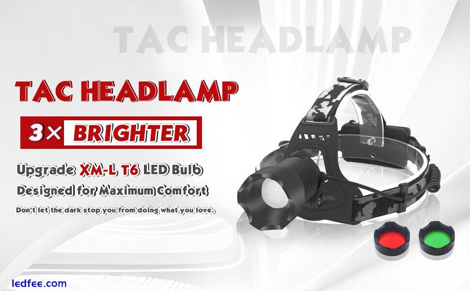 50000LM LED Rechargeable Waterproof HeadLamp Torch Head Light Flashlight Charger 5 