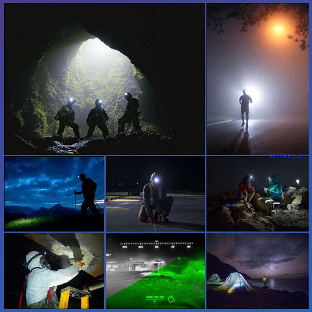 990000 Lumen COB + LED Headlamp Headlight USB Rechargeable Headlight Head Torch 4 