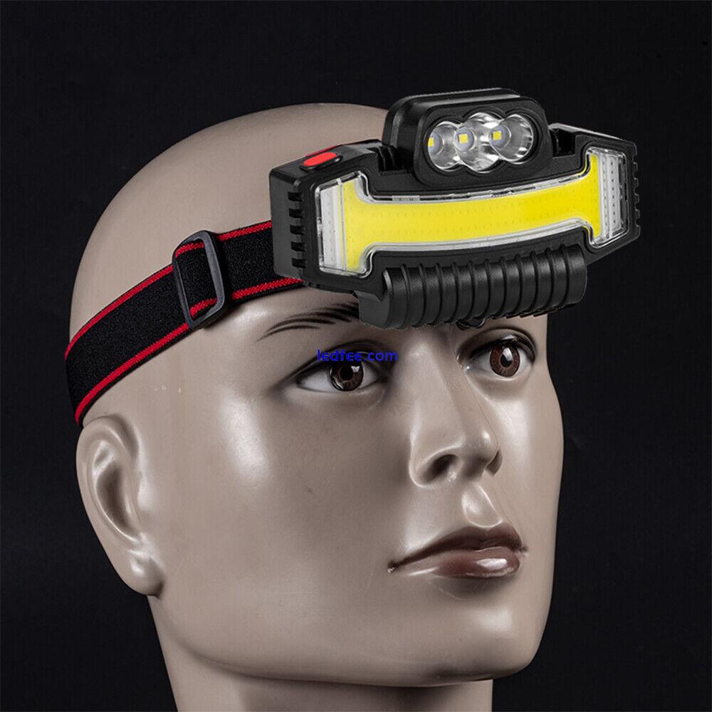 990000 Lumen COB + LED Headlamp Headlight USB Rechargeable Headlight Head Torch 0 