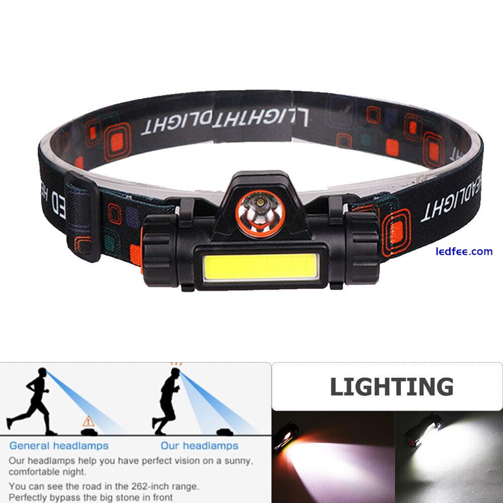 LED Headlight Torch 1200mA Plastic Waterproof Head Lamp for Fishing Night Riding 2 