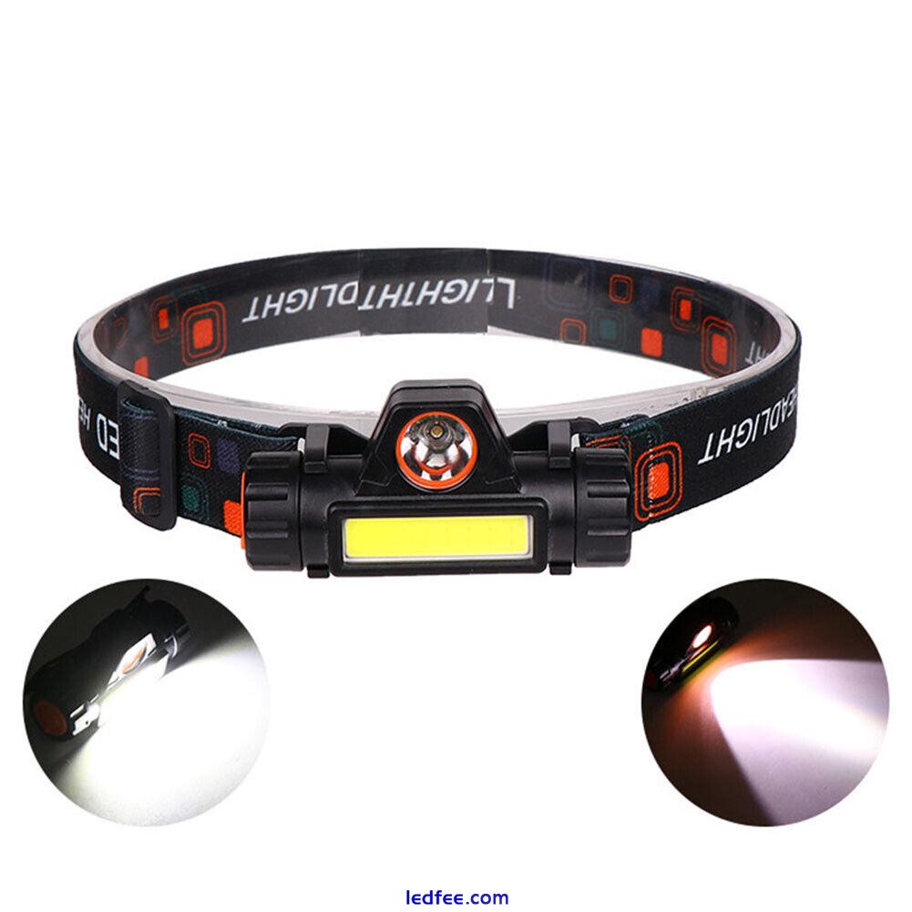 LED Headlight Torch 1200mA Plastic Waterproof Head Lamp for Fishing Night Riding 5 