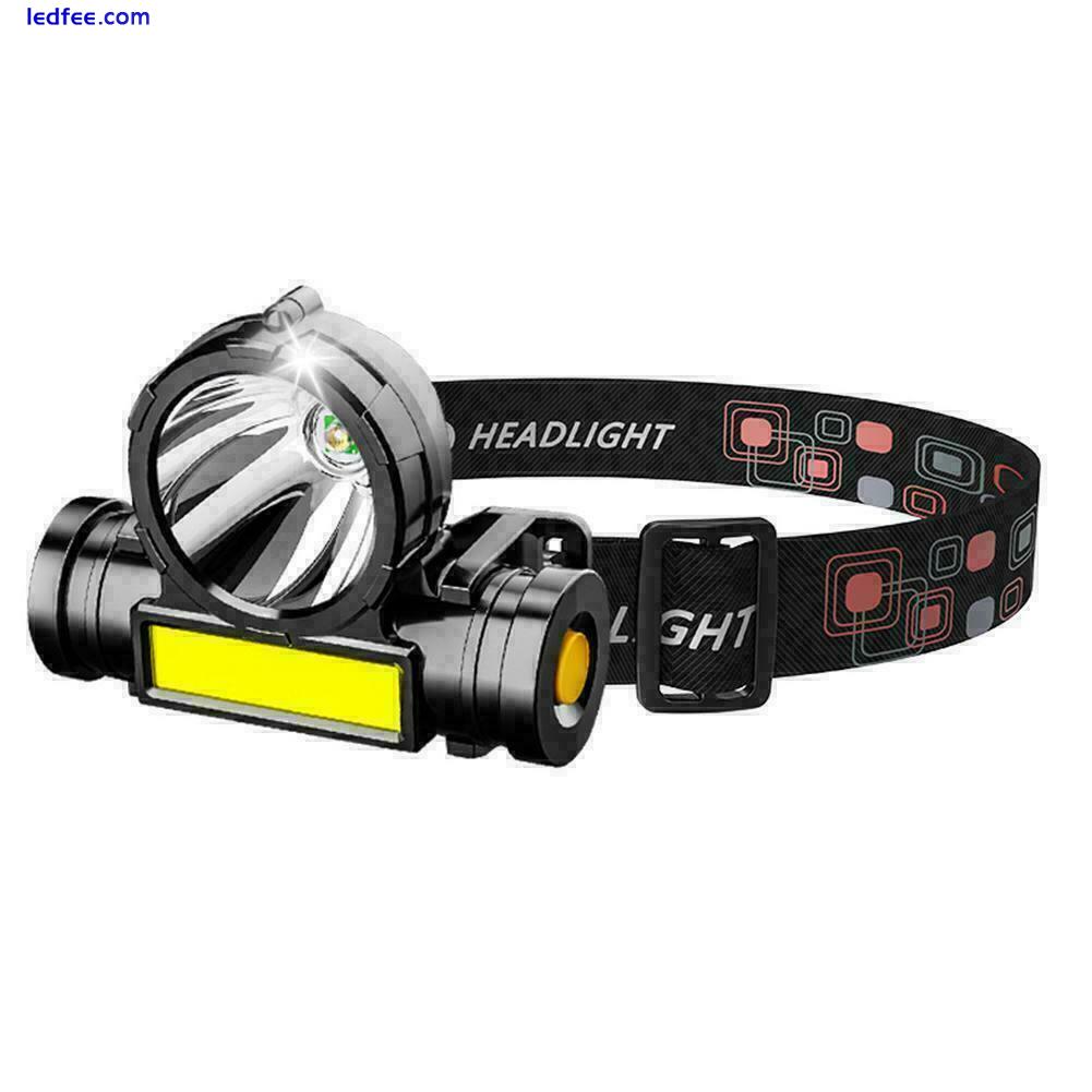 USB Rechargeable Waterproof COB LED Headlamp Headlight Light new A5J0 5 