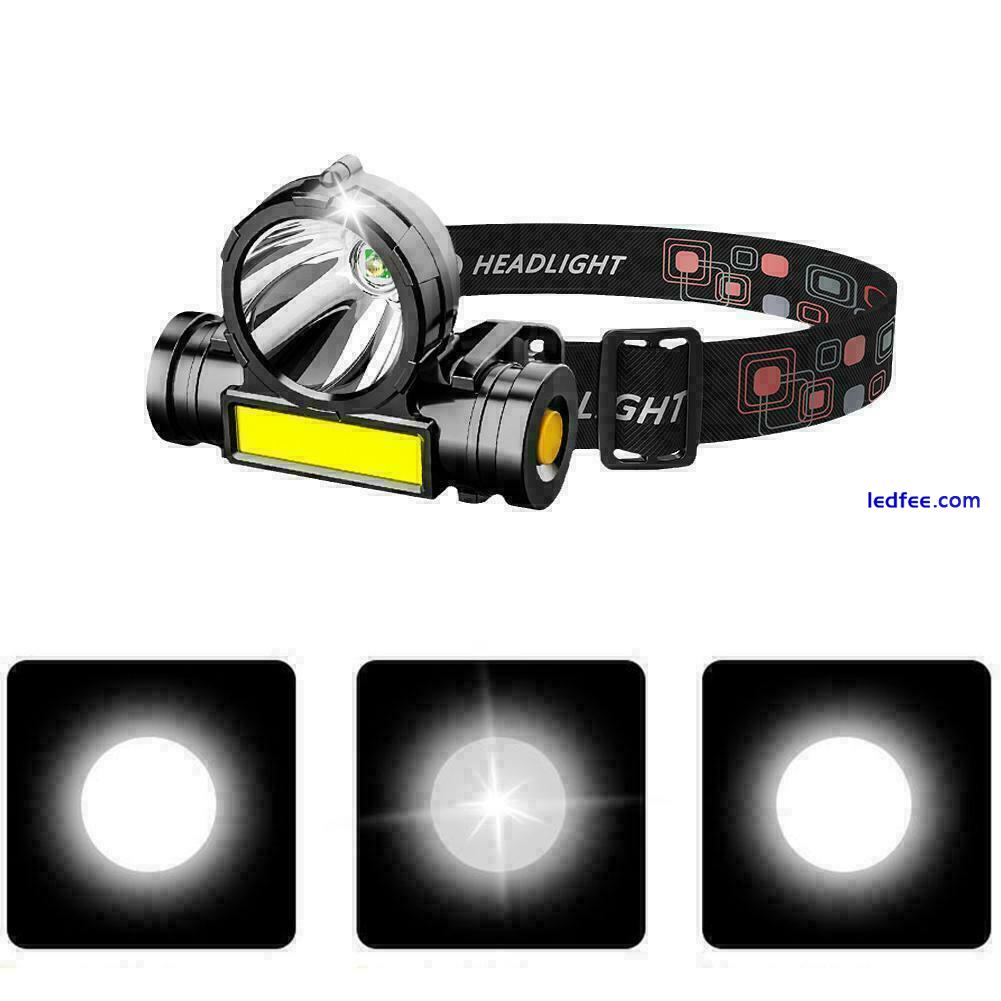 USB Rechargeable Waterproof COB LED Headlamp Headlight Light new A5J0 2 