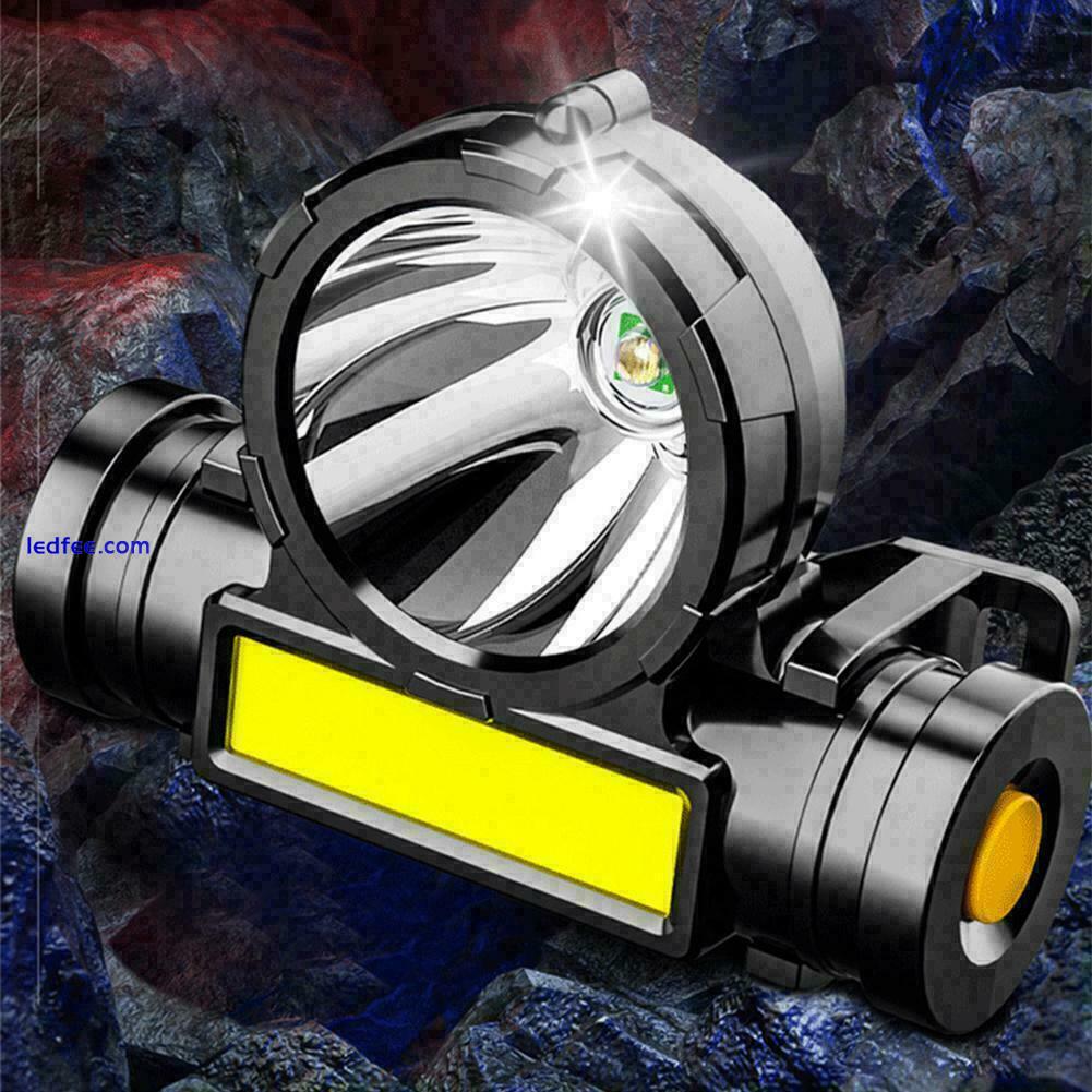 USB Rechargeable Waterproof COB LED Headlamp Headlight Light new A5J0 3 