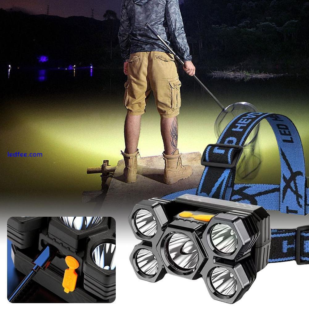 Super Bright LED Head Torch Lamp Headlamp Rechargeable Headligh✨ USB W9I4 2 