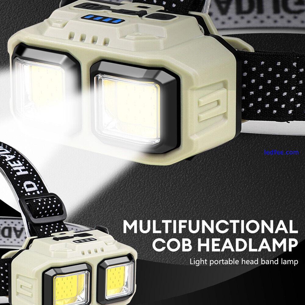 Sensor Head Torch LED Headlight Fishing Camping Headlamp USB Rechargeable IPX4 3 