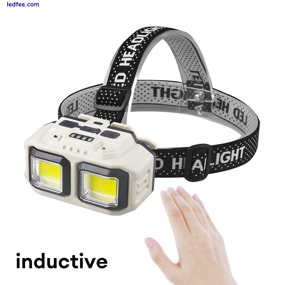 Sensor Head Torch LED Headlight Fishing Camping Headlamp USB Rechargeable IPX4 0 